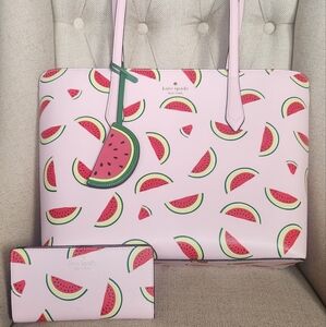 Kate Spade Pink and Green Watermelon Tote